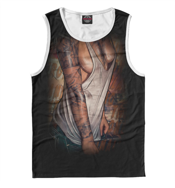 Мужская майка с изображением No one цвета Белый