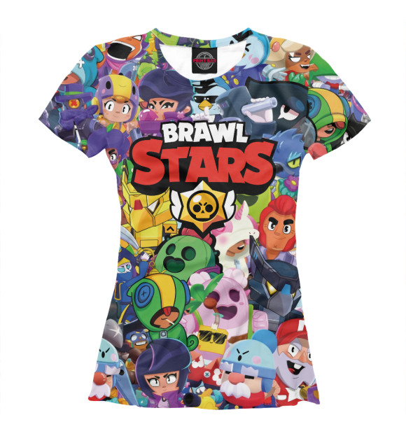 Футболка для девочек с изображением Brawl Stars цвета Белый