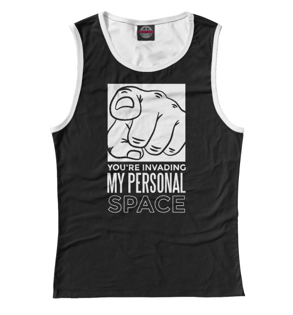 Майка для девочки с изображением Личное пространство цвета Белый