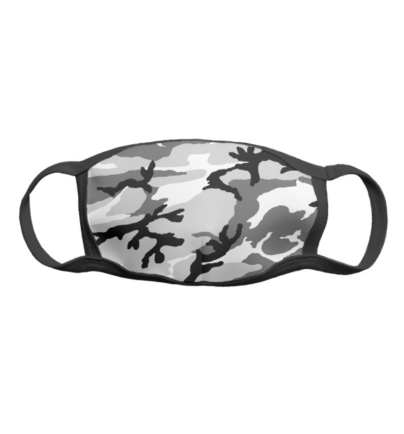 Маска тканевая с изображением Серый Камуфляж цвета Белый