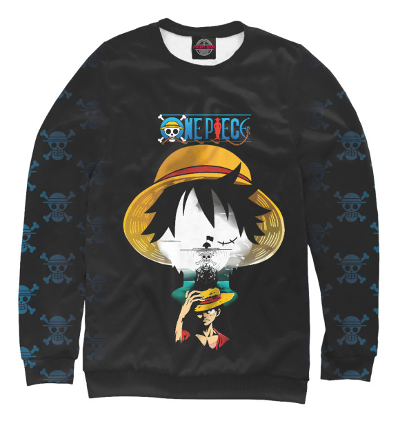 Свитшот для девочек с изображением One Piece Большой куш цвета Белый