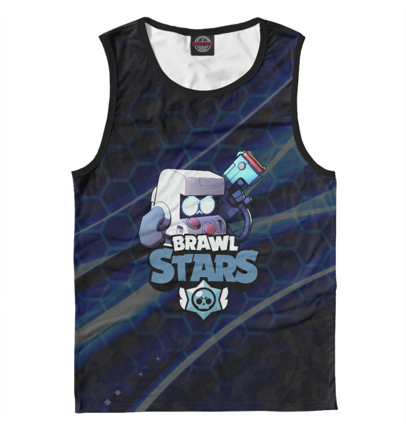 Мужская майка с изображением Brawl Stars:8Bit цвета Белый