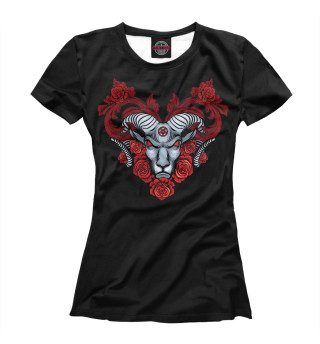 Женская футболка Эзотерический баран с розами