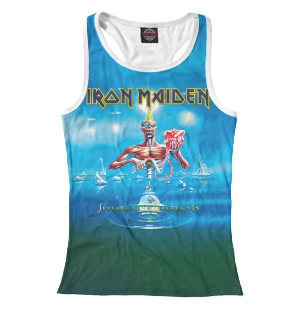 Женская майка-борцовка с изображением Iron Maiden цвета Белый