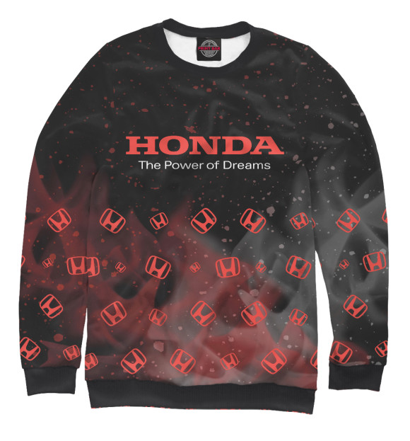 Мужской свитшот с изображением Honda Dreams | Пламя цвета Белый