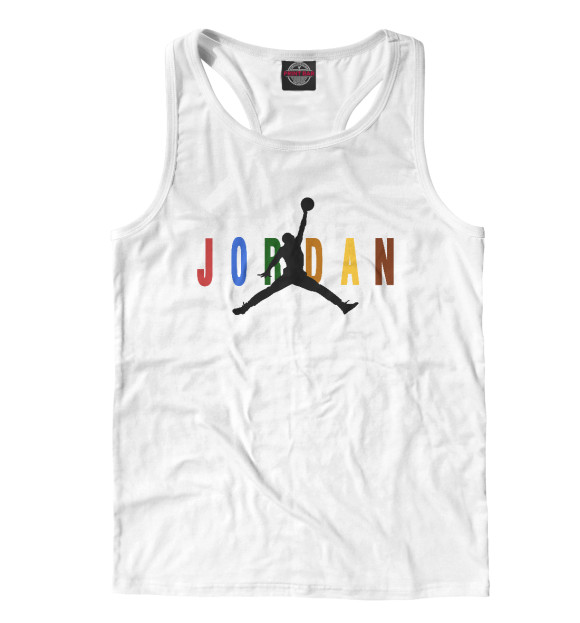 Мужская майка-борцовка с изображением Майкл Джордан цвета Белый