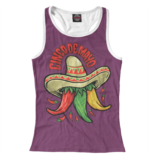 Женская майка-борцовка с изображением Мексиканские перцы цвета Белый