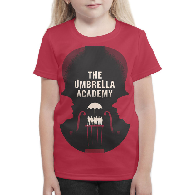 Футболка для девочек с изображением The Ambrella Academy цвета Белый