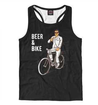 Мужская майка-борцовка Велосипед и пиво