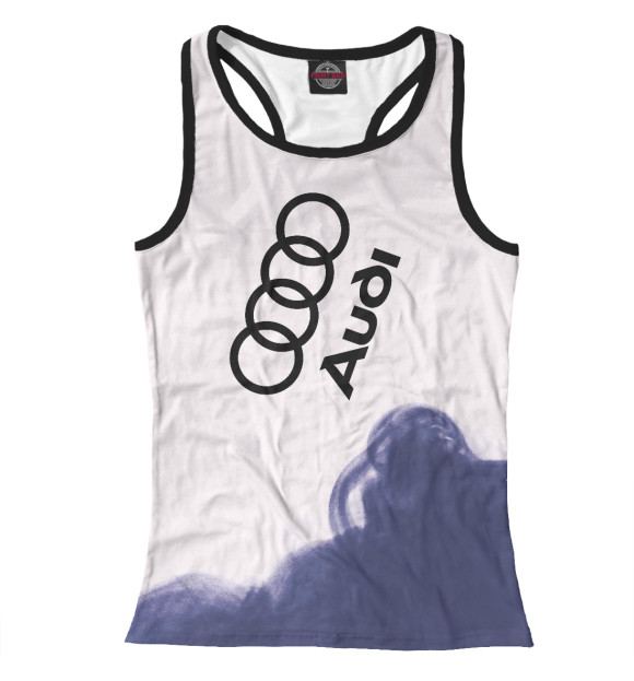 Женская майка-борцовка с изображением Audi цвета Белый