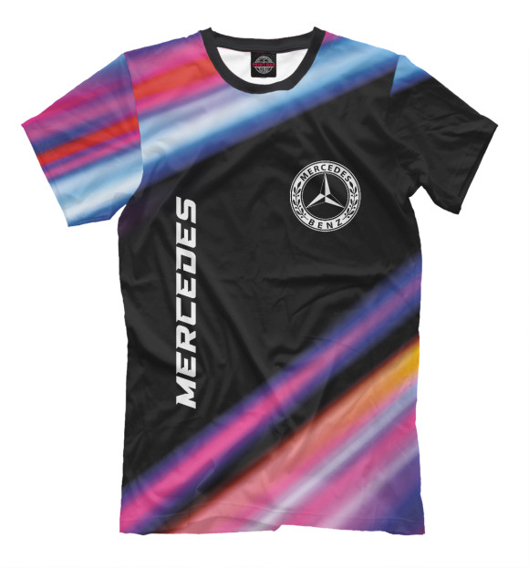 Мужская футболка с изображением Mercedes Speed Lights цвета Белый