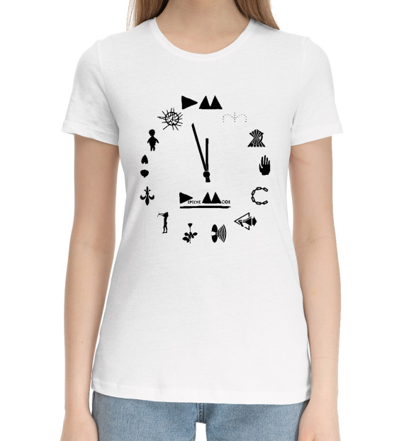 Женская хлопковая футболка с изображением Depeche Mode цвета Белый