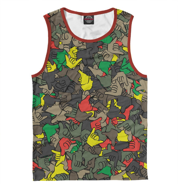 Майка для мальчика с изображением Раста-камуфляж цвета Белый