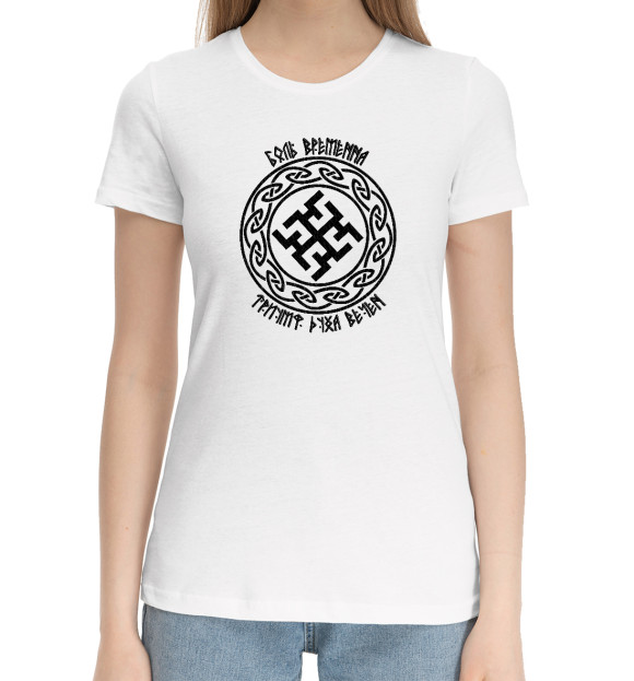 Женская хлопковая футболка с изображением Духобор / Триумф Духа цвета Белый