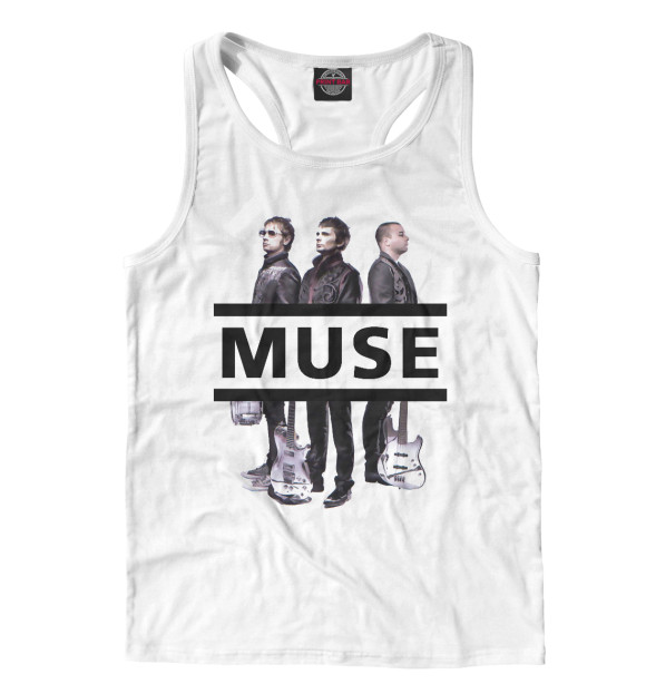 Мужская майка-борцовка с изображением Muse цвета Белый