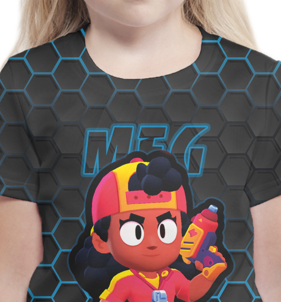Футболка для девочек с изображением Мэг. Brawl Stars цвета Белый