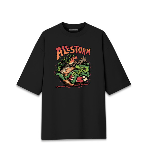 Женская футболка оверсайз с изображением Alestorm цвета Черный