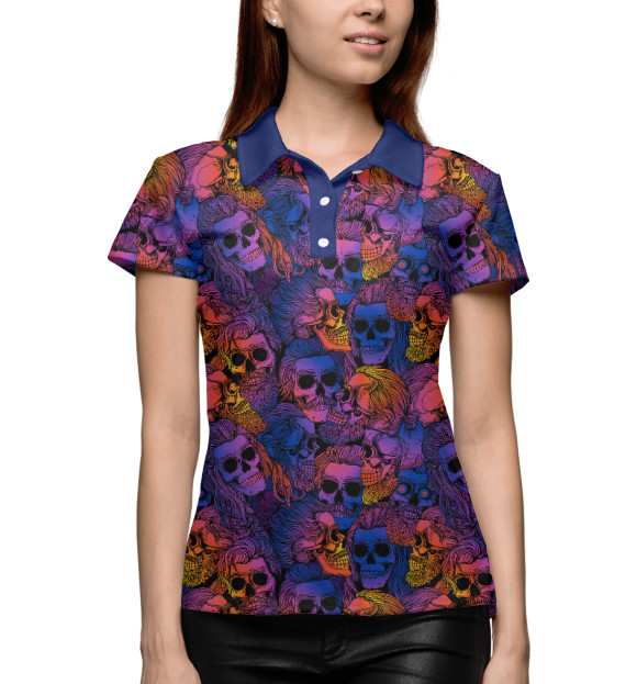 Женское поло с изображением Хипстеры цвета Белый