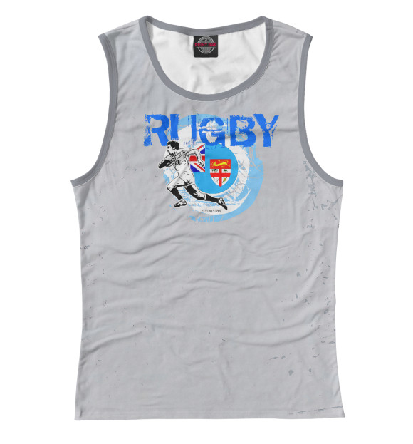 Майка для девочки с изображением Fiji Rugby цвета Белый