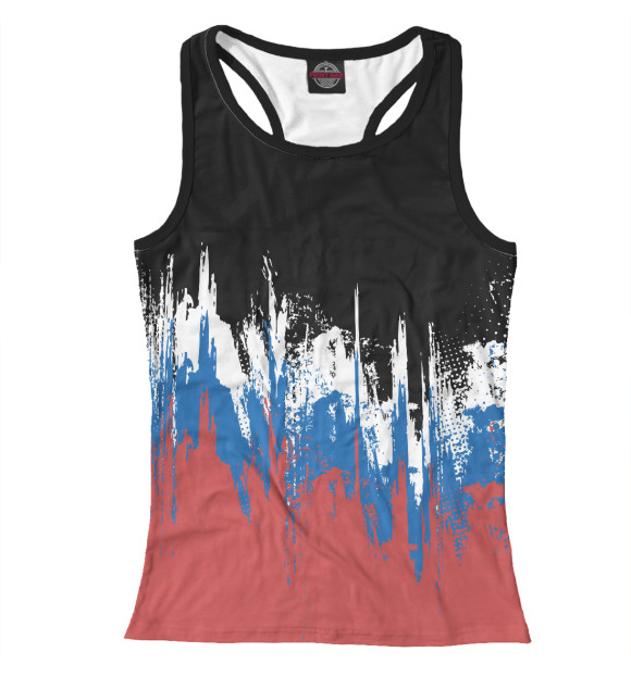 Женская майка-борцовка с изображением Триколор цвета Белый