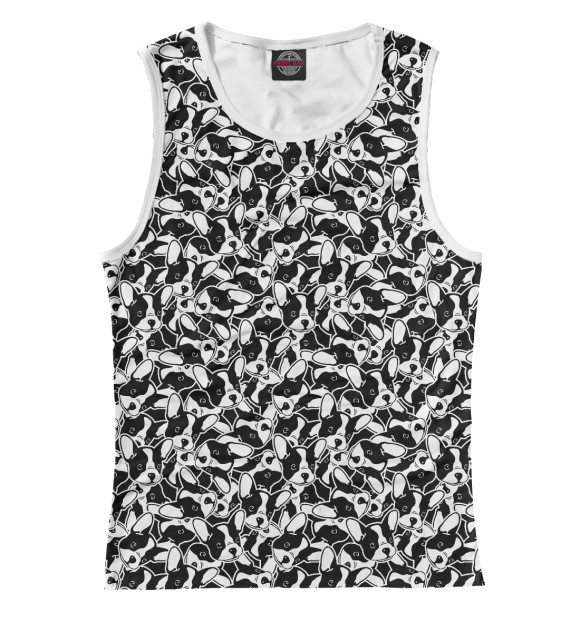 Майка для девочки с изображением Щенки Французского Бульдога цвета Белый