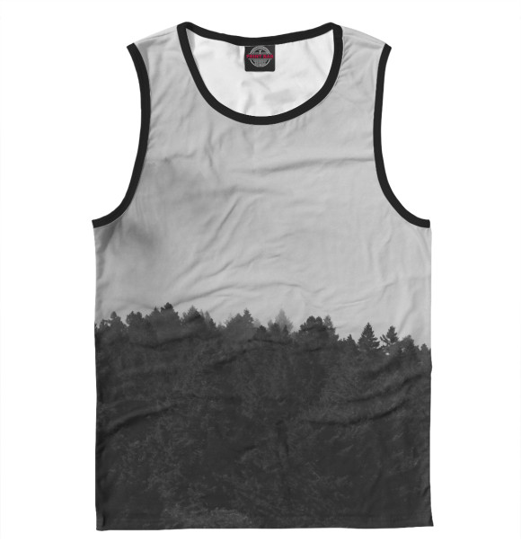 Майка для мальчика с изображением Туманный лес цвета Белый