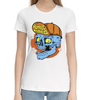 Женская хлопковая футболка Cool skull