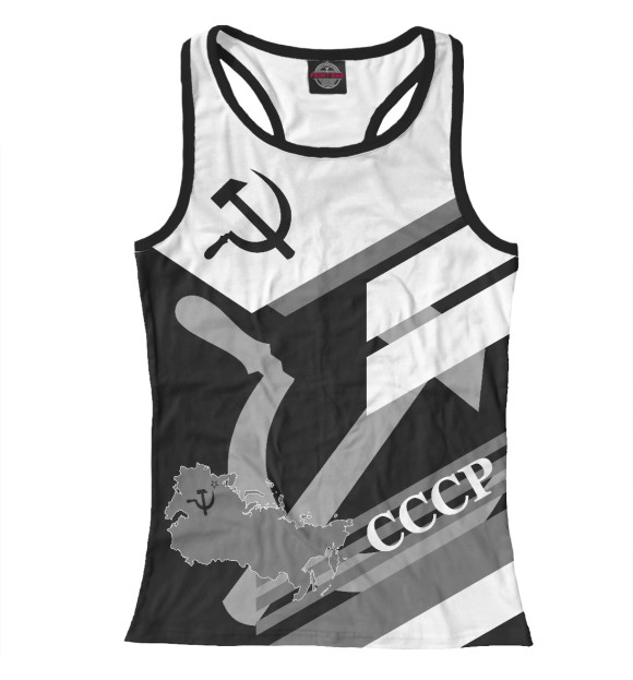Женская майка-борцовка с изображением СССР цвета Белый
