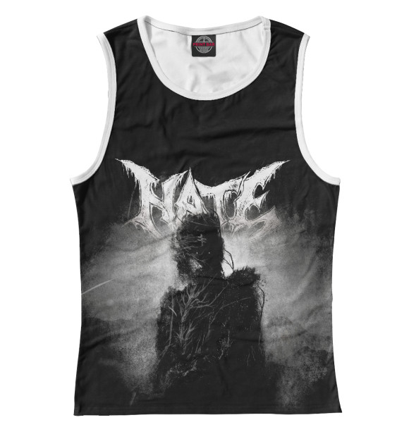 Женская майка с изображением Hate цвета Белый