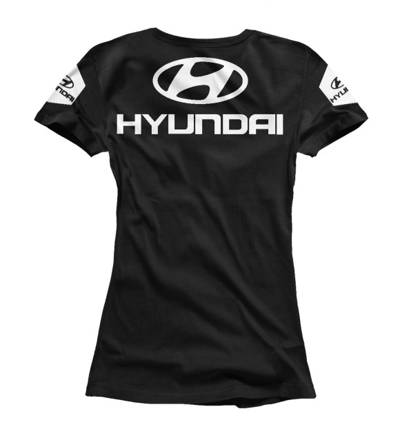 Футболка для девочек с изображением Hyundai цвета Белый