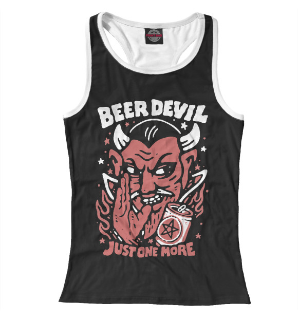 Женская майка-борцовка с изображением Адский пивас цвета Белый