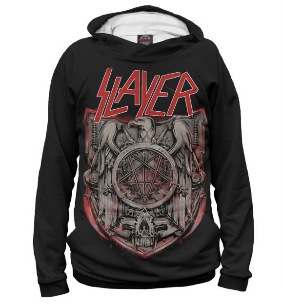 Женское худи с изображением Slayer цвета Белый