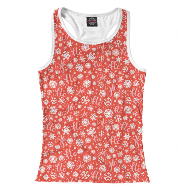 Женская майка-борцовка с изображением Ho-ho-ho цвета Белый