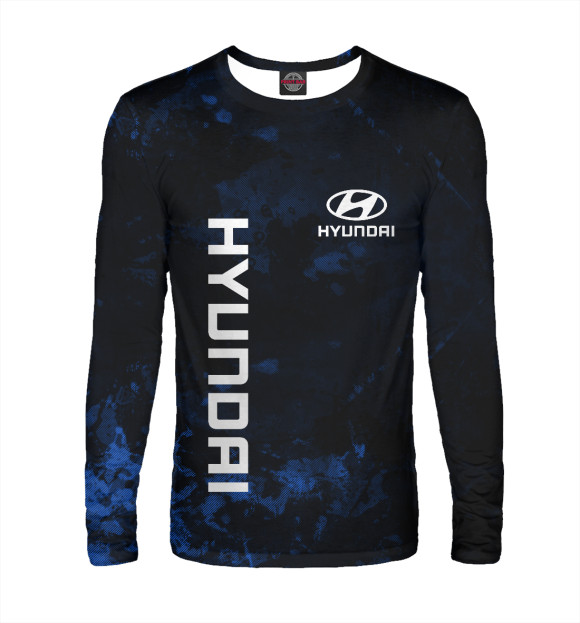 Мужской лонгслив с изображением Хендай, Hyundai цвета Белый