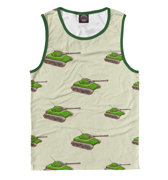 Мужская майка с изображением Танчики цвета Белый