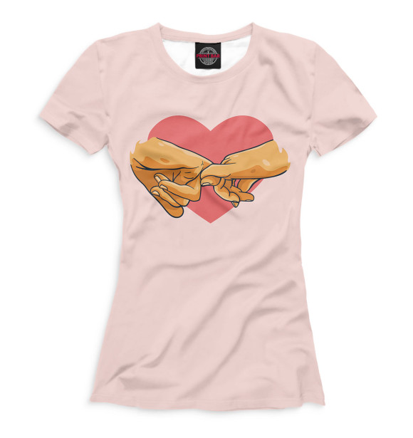 Футболка для девочек с изображением Сердце цвета Белый