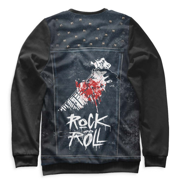 Мужской свитшот с изображением Rock and Roll цвета Белый