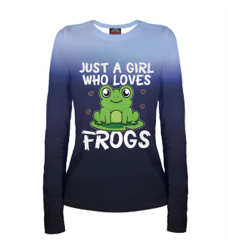 Лонгслив для девочки Just A Girl Who Loves Frogs