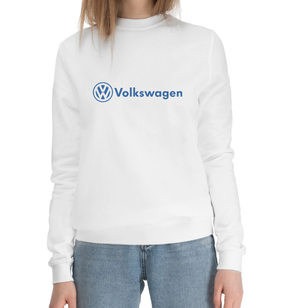 Женский хлопковый свитшот с изображением Volkswagen цвета Белый