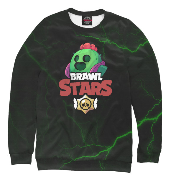Свитшот для девочек с изображением Brawl Stars: Spike цвета Белый