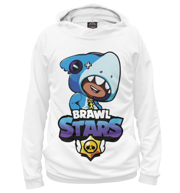 Мужское худи с изображением Brawl Stars Leon цвета Белый