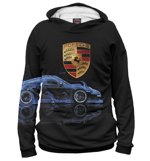 Мужское худи с изображением Porsche цвета Белый