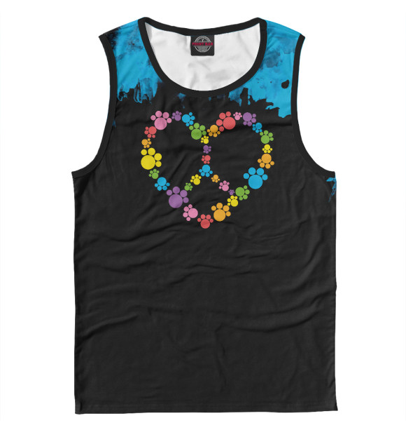 Майка для мальчика с изображением Heart peace sign shirt! цвета Белый