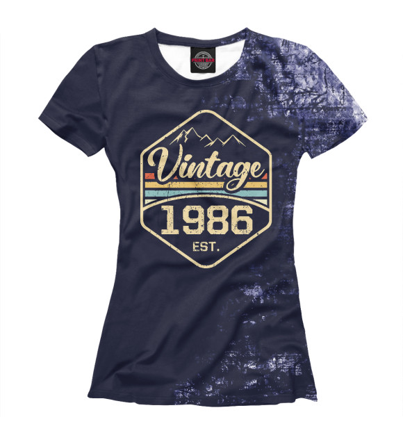 Женская футболка с изображением Vintage 1986 Est. Retro цвета Белый