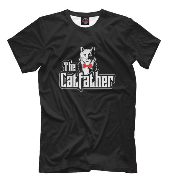 Мужская футболка с изображением CATS The Catfather цвета Белый