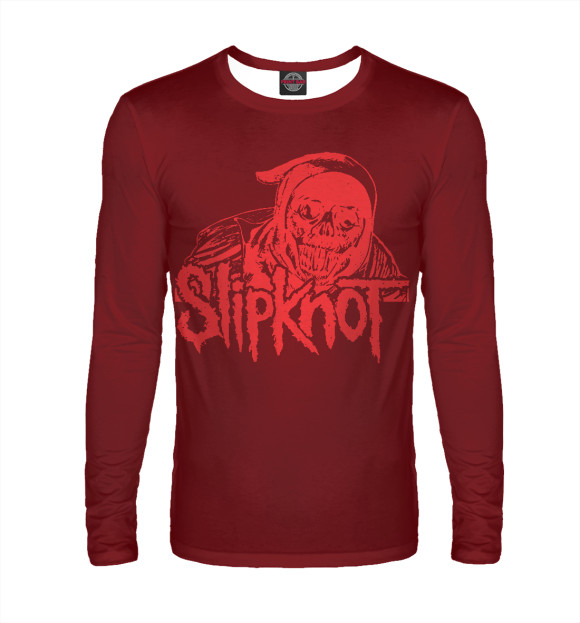 Мужской лонгслив с изображением Slipknot цвета Белый
