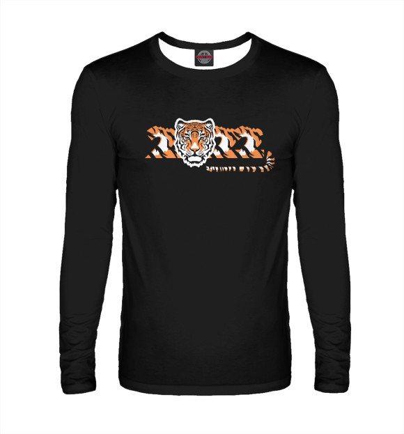 Мужской лонгслив с изображением 2022 - год тигра цвета Белый