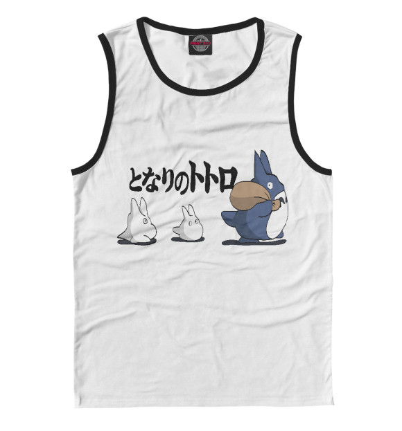 Мужская майка с изображением Тоторо цвета Белый