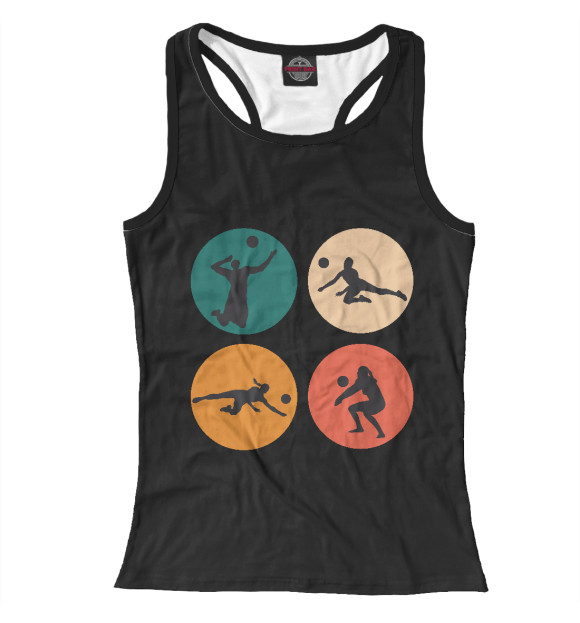 Женская майка-борцовка с изображением Волейбол цвета Белый