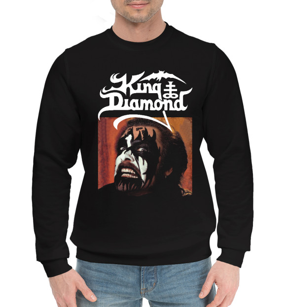 Мужской хлопковый свитшот с изображением King diamond цвета Черный